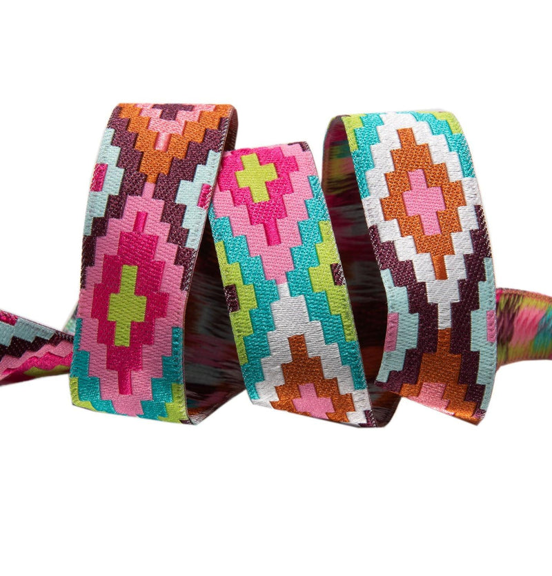 Amy Butler - Pink Spirit Weave Ribbon - 7/8" Wide - Hummingbird Lane Fabrics and Notions