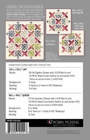 Criss Cross Kisses Quilt Pattern - Robin Pickens - Hummingbird Lane Fabrics and Notions