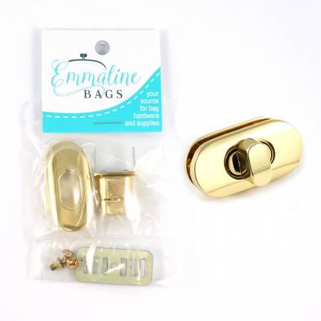 Emmaline Bags - Small Turn Lock - Gold Finish - Hummingbird Lane Fabrics and Notions