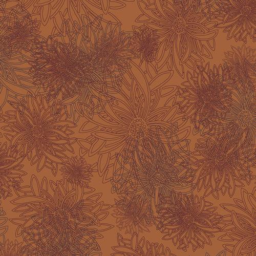 Floral Elements - Russet Orange - Art Gallery Fabrics - Hummingbird Lane Fabrics and Notions