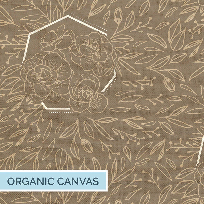 Geo Florals – Floral Explosion Tan/White – Rosa V Design - Hummingbird Lane Fabrics and Notions