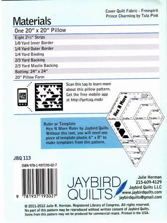Jawbreaker Pillow Pattern - Jaybird Quilts - Hummingbird Lane Fabrics and Notions