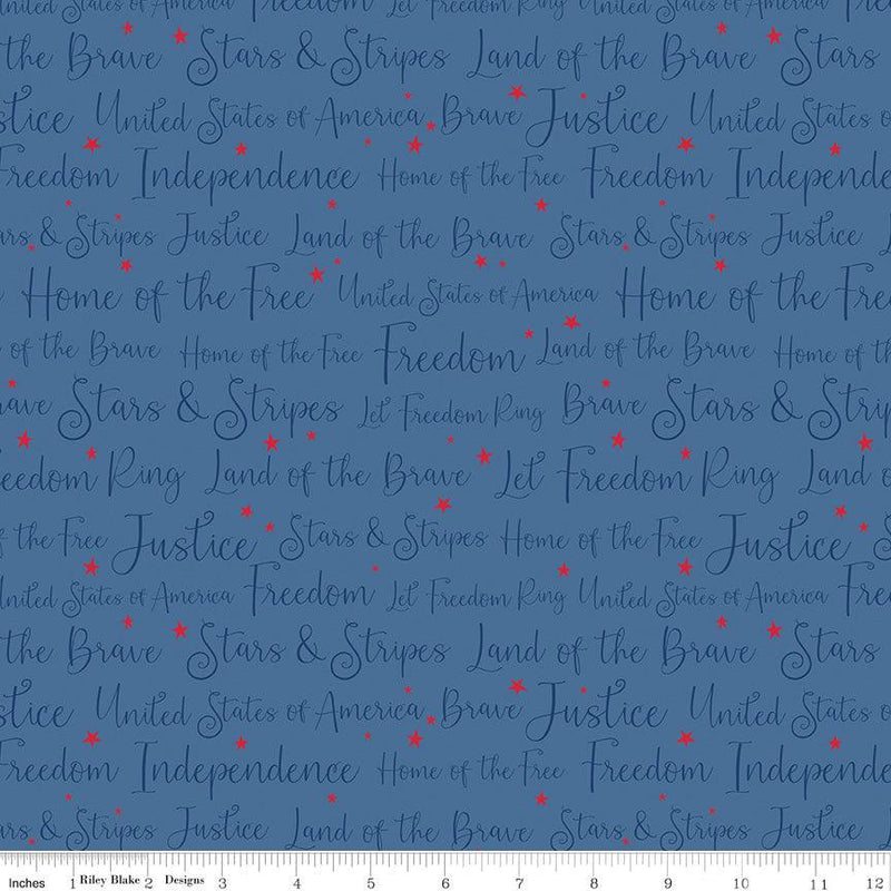Land of the Brave - Denim Words - My Mind's Eye - Hummingbird Lane Fabrics and Notions