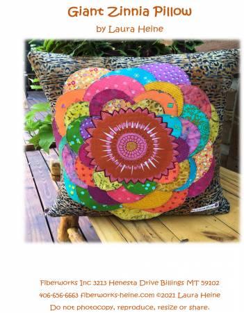 Laura Heine - Giant Zinnia Pillow Collage Pattern - Hummingbird Lane Fabrics and Notions