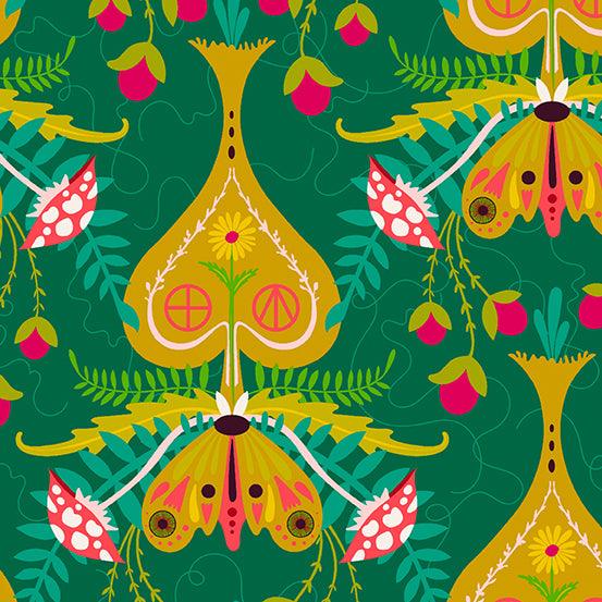 PREORDER - Wildflowers - Spade Emerald - Alison Glass - Hummingbird Lane Fabrics and Notions