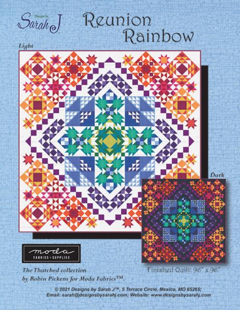 Reunion Rainbows Pattern - Designs by Sarah J - Hummingbird Lane Fabrics and Notions