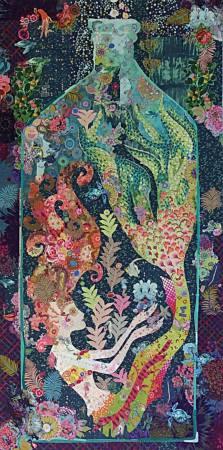 Sirene Mermaid in a Bottle Collage Pattern - Laura Heine - Fiberworks, Inc. - Hummingbird Lane Fabrics and Notions