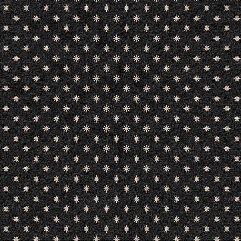Terra Cotton Linen - Black Stars - Ghazal Razavi - Hummingbird Lane Fabrics and Notions