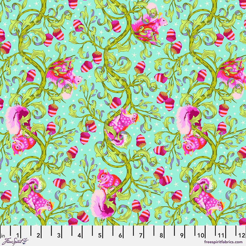 PREORDER - Tiny Beasts - Oh Nuts Glimmer - Tula Pink - Hummingbird Lane Fabrics and Notions