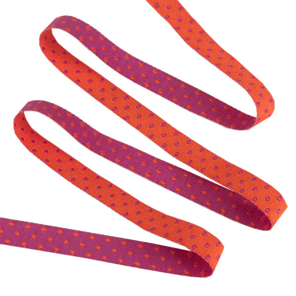 Tula Pink Dots and Stripes Ribbon - Thistle Dot - 3/8" Wide - Hummingbird Lane Fabrics and Notions