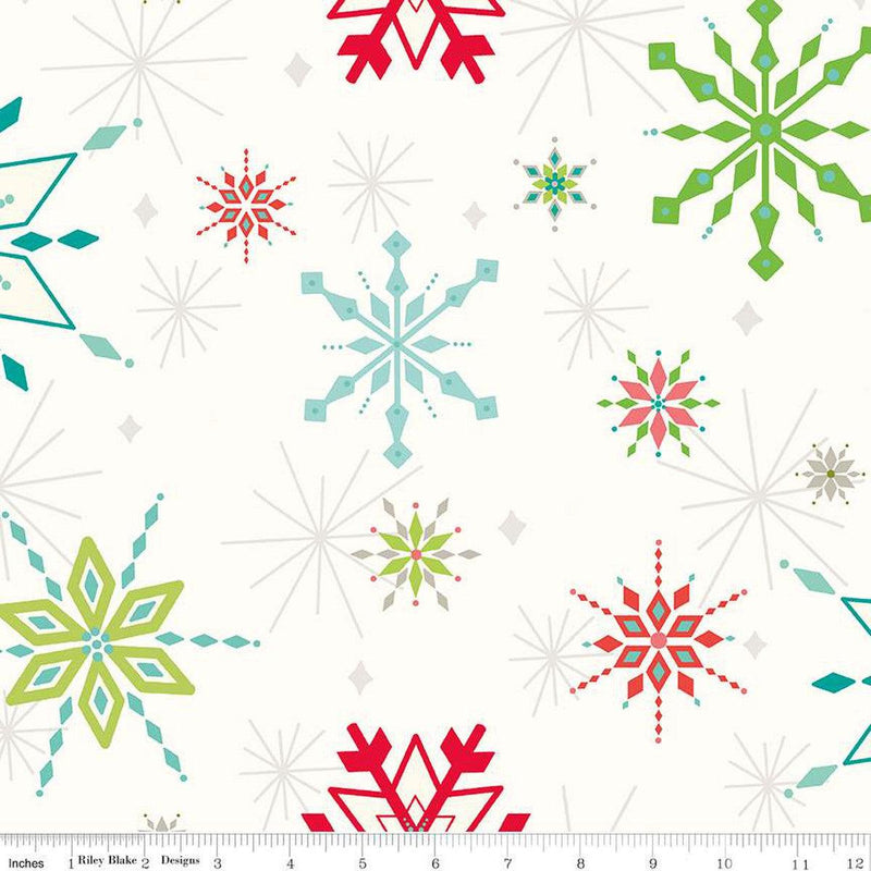 Wide Back Winter Wonder Snowflakes - Cream - Heather Peterson - Hummingbird Lane Fabrics and Notions